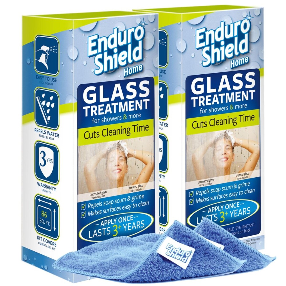 EnduroShield Glass Treatment Kit - Advanced Protection for Glass Surfaces - Repels Soap Scum, Grime & Dirt Without Harsh Chemicals - 8.4 fl oz