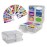 Large Pill Organizer with Medicine Labels, Pill Dispenser 12-Compartment Travel Medication Storage Case, 7-Day Pill Box for Vitamins & Supplements (White, 161 Labels)