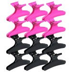 Ondder Black Hot Pink Butterfly Hair Claw Clips for Styling & Sectioning - Makeup Hair Accessories for Women & Girls