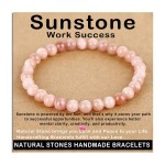 AD Beads Handmade Gemstone Stretch Elastic Bracelet Crystal Healing Reiki Nature\'s Beauty and Spiritual Essence Unisex (6mm, Sunstone (Work Success))