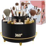 fanado Bling 360 Rotate Makeup Brush Holder Organizer, Makeup Organizers Countertop, Makeup organization and Skincare Storage for Vanity, Gift for Women Girls (Bling dz-Pink)