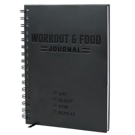 Nextnoid Hardcover Fitness & Food Journal - Nutrition & Workout Planner for Men & Women - A5(5.7 x 8.3) Sturdy Workout Log Book to Track Diet, Gym & Home Workouts
