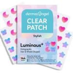 Star Pimple Patches for Face, Cute Acne Patches with Salicylic Acid, CICA & Tea Tree Oil, 144 Holographic Star Moon Heart Butterfly Patches, 7X Absorbency Pimple Patches for Teens (4 Designs, 36 Each)
