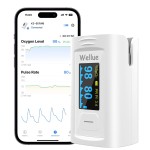 Wellue Bluetooth Pulse Oximeter Fingertip, Blood Oxygen Saturation Monitor with Built-in Memory, OLED Screen, Batteries, Free APP, Carry Bag & Lanyard