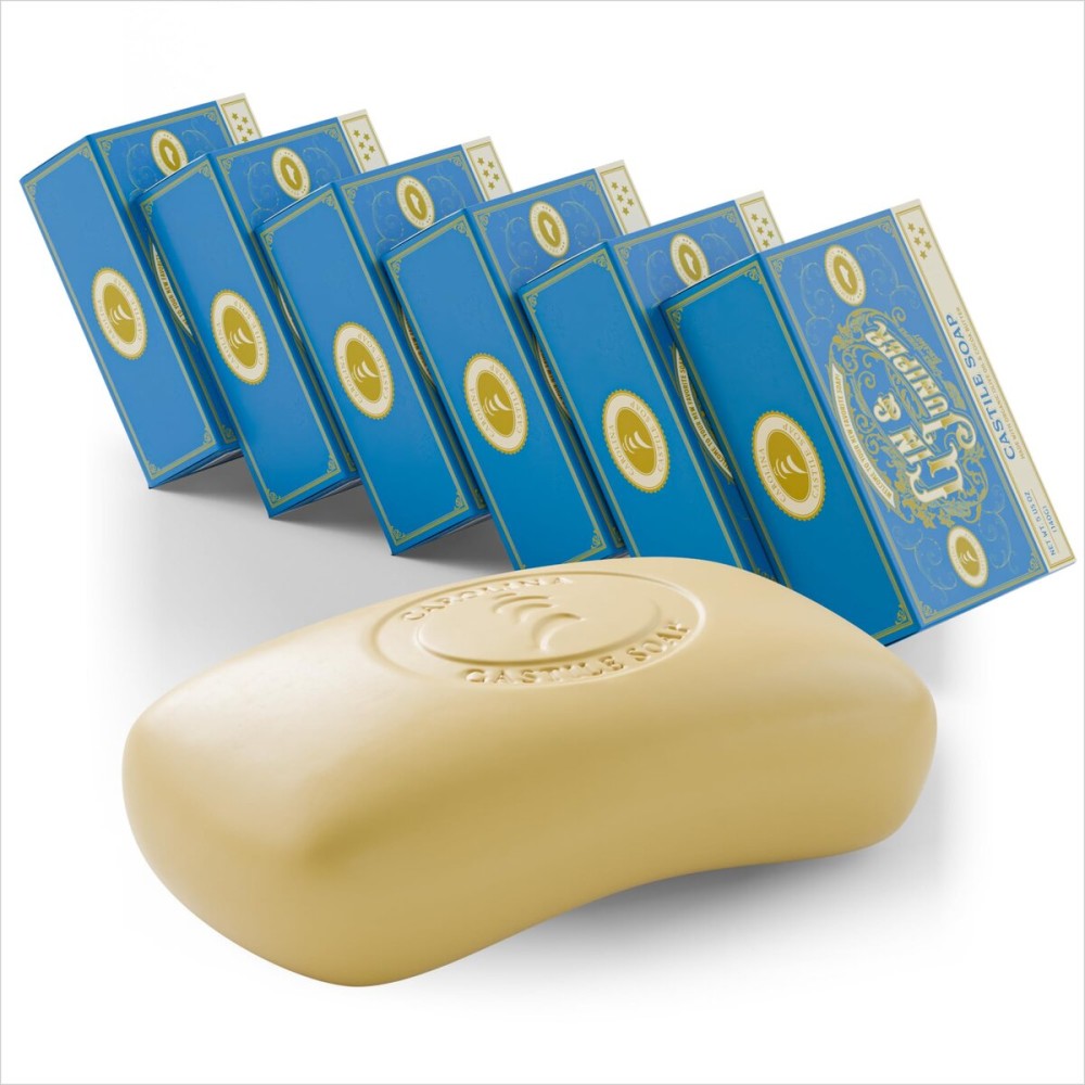 Body Wash Castile Soap Bar for Sensitive Skin - Long Lasting Natural Bar Soap for Men w/Olive Oil and Cocoa Butter - Vegan Gin & Juniper Scented by Carolina Castile, 5 oz Each