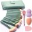 Make Up Brush Sets for Women, NEVSETPO 28PCS Synthetic Makeup Kits Include 24 Makeup Brushes,2 Beauty Blenders, 1 Dual End Masks Spatula, 1 Brush Set Cleaning Mat, Travel-Friendly Makeup Case, Green