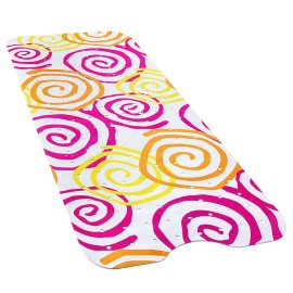 YINENN Bath and Shower Safety Mats 40x16 inch, Non Slip with Suction Cups for Bathroom Stall and Tub Floor, Extra Large and Machine Washable, Drain Holes Keep Bathtub Clean, Colored Circles