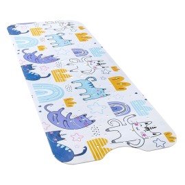 YINENN Bath and Shower Safety Mats 40x16 inch, Non Slip with Suction Cups for Bathroom Stall and Tub Floor, Extra Large and Machine Washable, Drain Holes Keep Bathtub Clean, Colored Cats