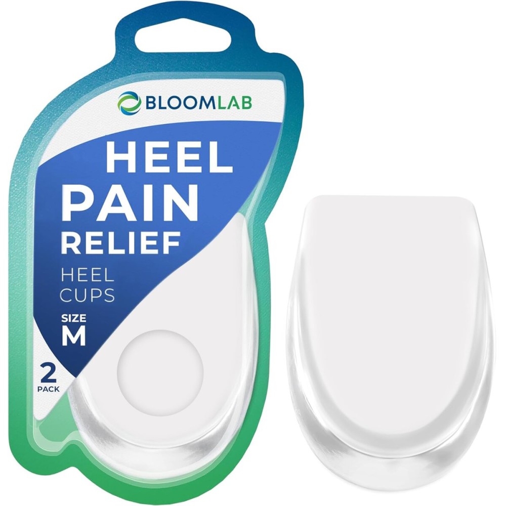 Gel Heel Pads, 2 Pack, for Achilles Tendonitis, Shoe Wedge Inserts for Plantar Fasciitis, Bone Spur, Foot Pain Relief Support, Comfort Cushion Insoles for Women/Men