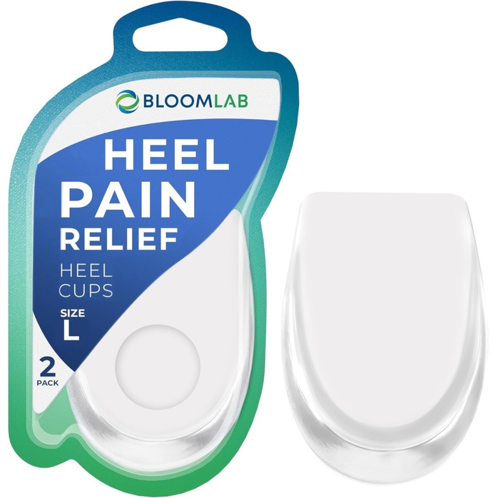 Gel Heel Pads, 2 Pack, for Achilles Tendonitis, Shoe Wedge Inserts for Plantar Fasciitis, Bone Spur, Foot Pain Relief Support, Comfort Cushion Insoles for Women/Men