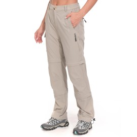 Little Donkey Andy Women\'s Stretch Convertible Pants, Zip Off Quick Dry Hiking Pants Regular Khaki XXL