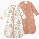 Yoofoss Baby Sleep Sack 12-18 Months Long Sleeve Wearable Blanket Baby 100% Cotton 2-Way Zipper 0.5 Tog Toddler Sleeping Sack, Lightweight(Large)