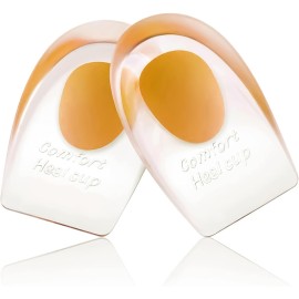 Heel Cups for Achilles Tendonitis & Plantar Fasciitis - 2 Pack Gel Shoe Inserts for Heel Pain Relief, Arch Support, for Women & Men