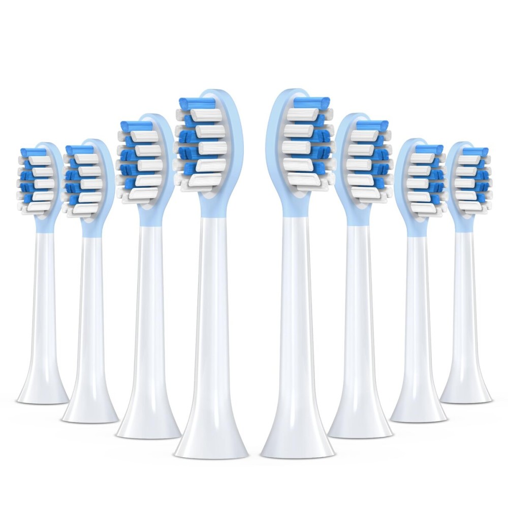 Replacement Toothbrush Heads for Philips Sonicare Electric Toothbrush, 2-in-1 Tongue Cleaner, 8 Pack, Ice Blue,Suitable for Philips Sonicare Heads, C2, C1, C3, W1, W2, W3, G1, G2, G3