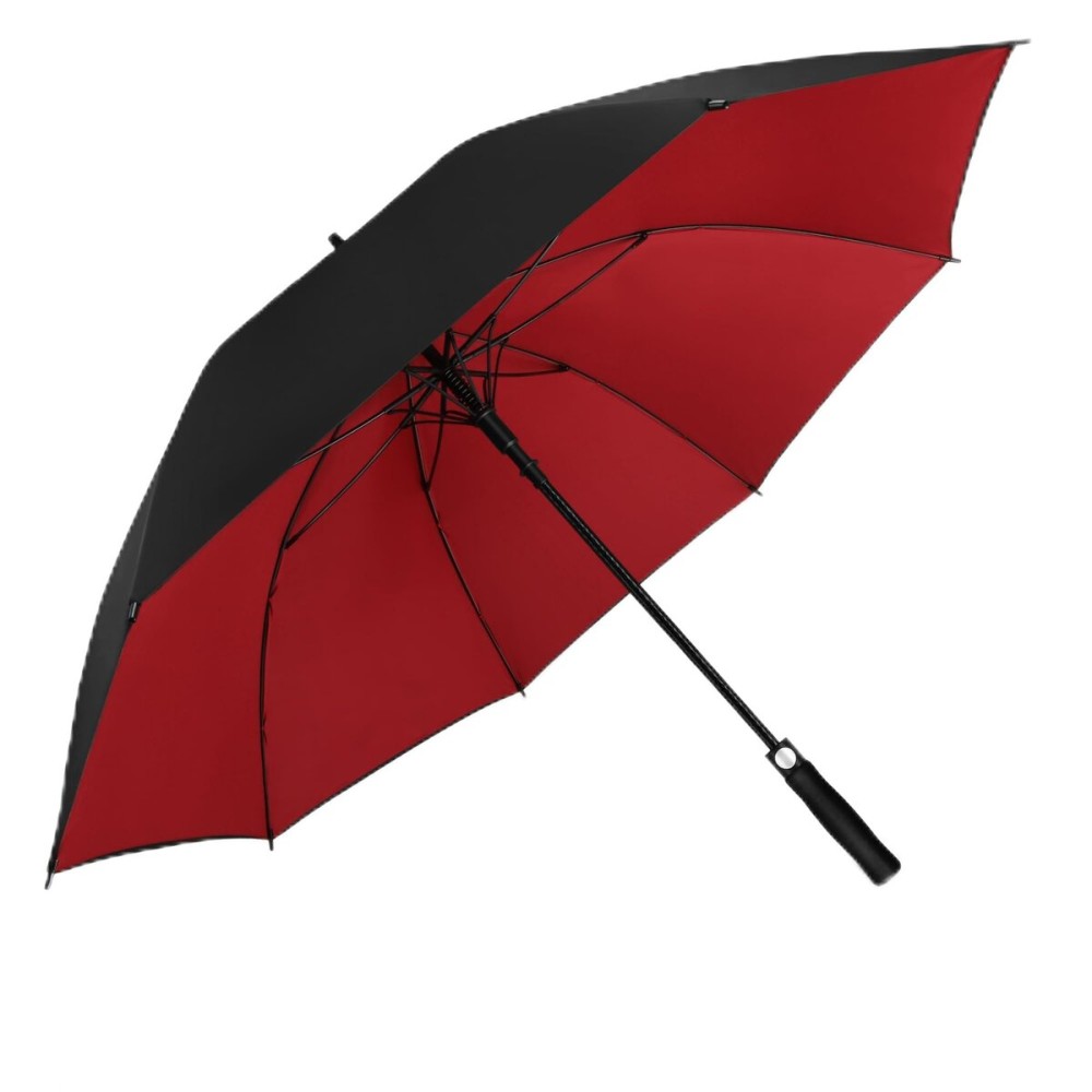 ZOMAKE Automatic Open Extra Large Golf Umbrella 62 Inch, Double Canopy Vented Windproof Oversize Stick Umbrellas for Rain(Black, Red Double-layer)