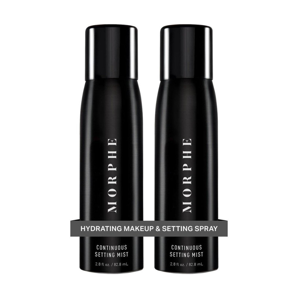 Morphe Continuous Setting Mist - Micro-Fine Makeup Setting Spray with a Natural Radiant Finish - Helps Makeup Resist Caking or Fading & Increases Wear of Foundation (2 Count, 2.8 fl oz)