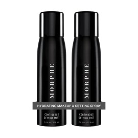 Morphe Continuous Setting Mist - Micro-Fine Makeup Setting Spray with a Natural Radiant Finish - Helps Makeup Resist Caking or Fading & Increases Wear of Foundation (2 Count, 2.8 fl oz)