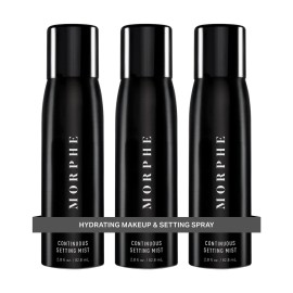 Morphe Continuous Setting Mist - Micro-Fine Makeup Setting Spray with a Natural Radiant Finish - Helps Makeup Resist Caking or Fading & Increases Wear of Foundation (3 Count, 2.8 fl oz)