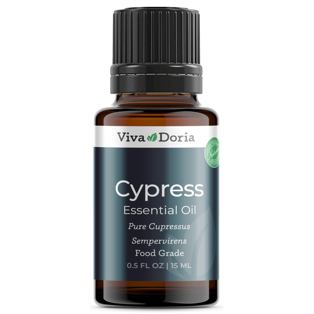 Viva Doria Cypress Essential Oil, 100% Pure, Natural Essential Oil, Undiluted, for Aromatherapy | Food Grade, 15 mL (0.5 Fluid Ounce)
