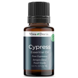 Viva Doria Cypress Essential Oil, 100% Pure, Natural Essential Oil, Undiluted, for Aromatherapy | Food Grade, 15 mL (0.5 Fluid Ounce)
