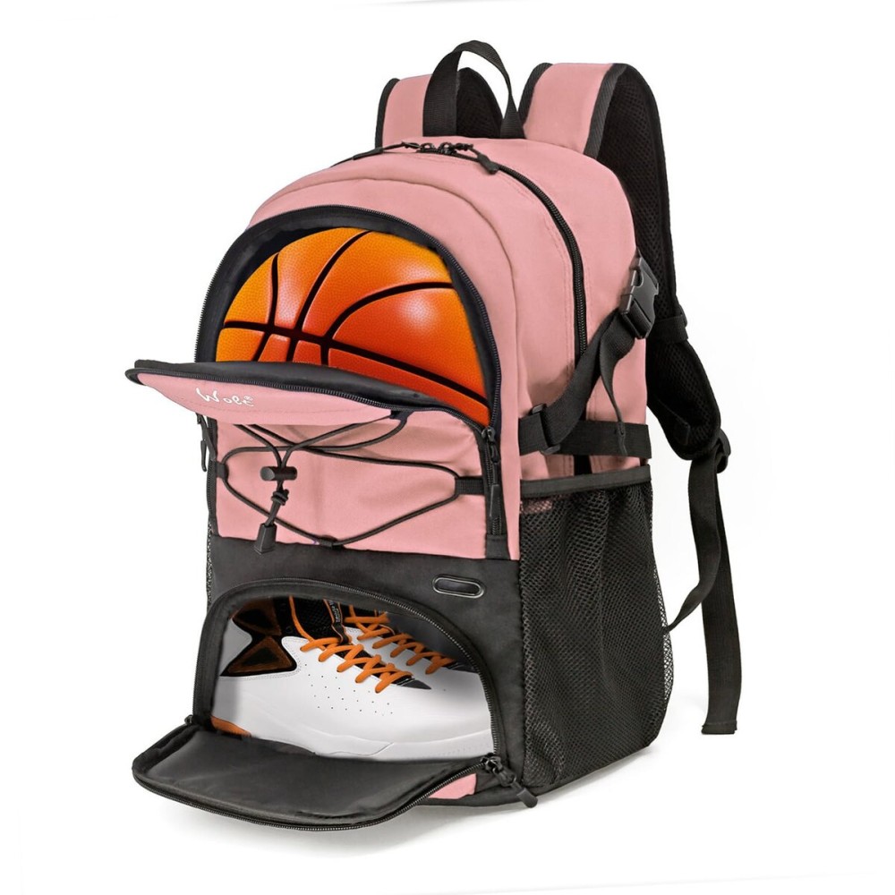 WOLT | Basketball Backpack Large Sports Bag with Separate Ball holder & Shoes compartment, Gifts for Basketball, Soccer, Volleyball, Swim, Gym, Travel