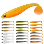 TRUSCEND 24PCS Fishing Lures for Bass Trout Crappie Versatile Paddle Tail Swimbaits Superb Soft Plastic Fishing Baits Freshwater Saltwater Bass Walleye Lure Fishing Gifts for Men
