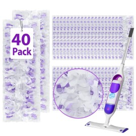 40 Count Disposable Heavy-Duty Power Mop Pads Refills for Swiffer Power Mop,Replacement Floor Cleaning Refills, Non-Washable & Unscented, Compatible with Swiffer PowerMop (Quick-Absorb, No Residue)