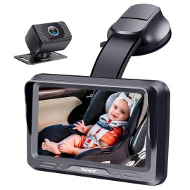 Rohent Baby Car Monitor for Newborns - HD 1080P Rear-Facing Car Seat Camera with 4.3\'\' Display, 360 Adjustable, Easy DIY Installation for 0-6 Months Infants Safety, Fits SUVs, Trucks, Sedans