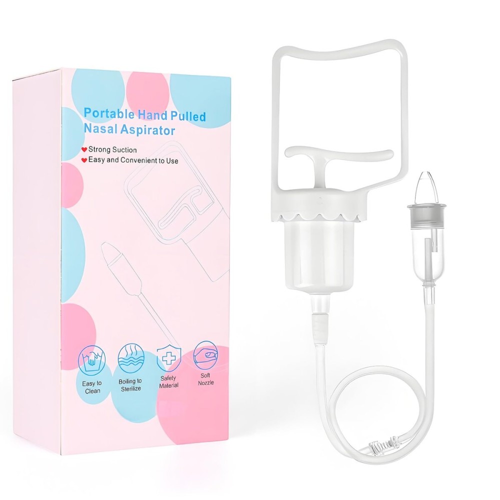 Baby Nasal Aspirator, Powerful Hand Pump Baby Nose Sucker, Nasal Aspirator for Baby with Soft Silicone Nose Tip for Fast and Effective Relief of Nasal Congestion in Infant.