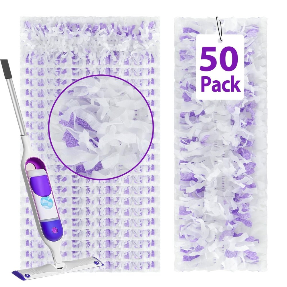 50 Count Disposable Heavy-Duty Power Mop Pads Refills for Swiffer Power Mop,Replacement Floor Cleaning Refills, Non-Washable & Unscented, Compatible with Swiffer PowerMop (Quick-Absorb, No Residue)