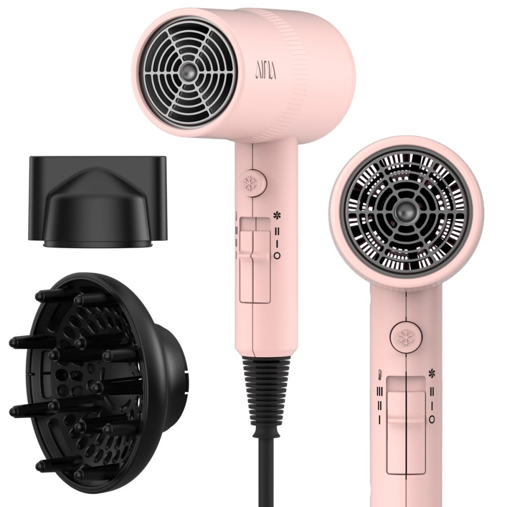 AINA Hair Dryer with Diffuser, Blow Dryer for Women | Advanced Ionic Technology, Ceramic Coating | Cold Shot Features Turbo Heat for Fast Drying and Shine 110V/ALCI (Babe Pink)