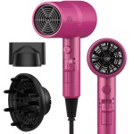 AINA Hair Dryer with Diffuser, Blow Dryer for Women | Advanced Ionic Technology, Ceramic Coating | Cold Shot Features Turbo Heat for Fast Drying and Shine 110V/ALCI (Neon Pink)