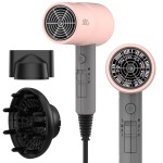 AINA Hair Dryer with Diffuser, Blow Dryer for Women | Advanced Ionic Technology, Ceramic Coating | Cold Shot Features Turbo Heat for Fast Drying and Shine 110V/ALCI (Misty Blush)