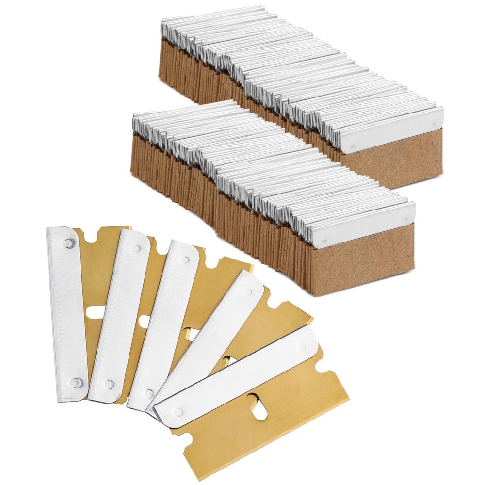 Bates- Single Edge Razor Blades, 200 Pack, Gold, Carbon Steel Razor Blades Single Edge Blades