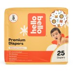 Hello Bello Diapers, Size 3 (14-24 lbs) Wild Cats, 25 Count of Premium Disposable Baby Diapers, Hypoallergenic with Soft, Cloth-Like Feel