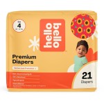 Hello Bello Diapers, Size 4 (22-37 lbs) Flower Child, 21 Count of Premium Disposable Baby Diapers, Hypoallergenic with Soft, Cloth-Like Feel