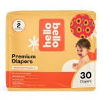 Hello Bello Diapers, Size 2 (10-16 lbs) Flower Child, 30 Count of Premium Disposable Baby Diapers, Hypoallergenic with Soft, Cloth-Like Feel