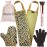 4 Pack Self Tanning Mitt Applicator Kit, with Self Tanner Mitt, Self Tan Back Applicator, Exfoliating Glove, Flat Top Face Tanner Brush, Tan mit for Self Sunless Tanner (leopard)