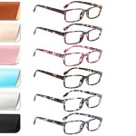 Kerecsen 6-Pack Reading Glasses Blue Light Blocking,Spring Hinge Readers for Men Women,Computer Eyeglasses (6 Mix Color-8, 2.50, x)