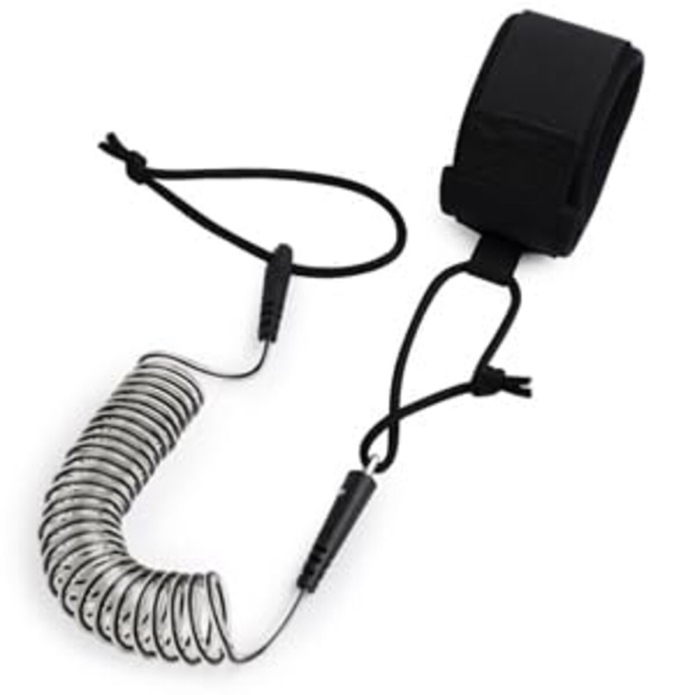 Abahub Coil SUP Leash, 10 ft Lite Coiled Paddle Board Leashes, 5mm Thick Legrope Strap for Longboard Surfboards, Stand-up Paddleboards, iSUP Replacement Leg Rope,Black Clear