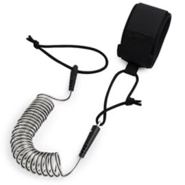 Abahub Coil SUP Leash, 10 ft Lite Coiled Paddle Board Leashes, 5mm Thick Legrope Strap for Longboard Surfboards, Stand-up Paddleboards, iSUP Replacement Leg Rope,Black Clear