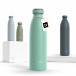 LARS NYSM Stainless Steel Insulated Water Bottle 12oz 17oz 25oz 34oz 51oz | Insulated Thermo Flask for Hot and Cold Beverages | Leakproof Drinking Bottle (Aqua Turquoise, 17oz)