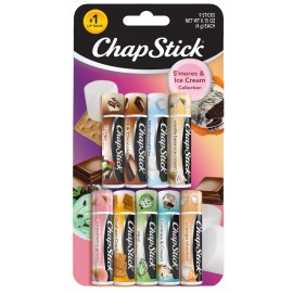 ChapStick Lip Balm, Ice Cream Collection 3-Pack, Ice Cream Classics 3-Pack + Smores Collection - Fun & Flavorful Lip Care, Birthday Gift, Party Favors, Stocking Stuffers, 0.15 Oz Ea