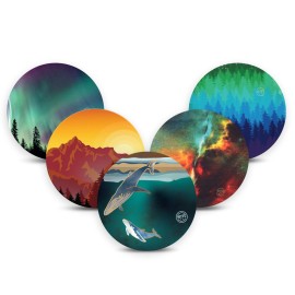 ExpressionMed - Adhesive Patches for Dexcom G7 and Stelo (Pack of 5) - Made in The USA, Waterproof, Non-Fraying, Pre-Cut CGM Sensor Tapes (Nature Views)