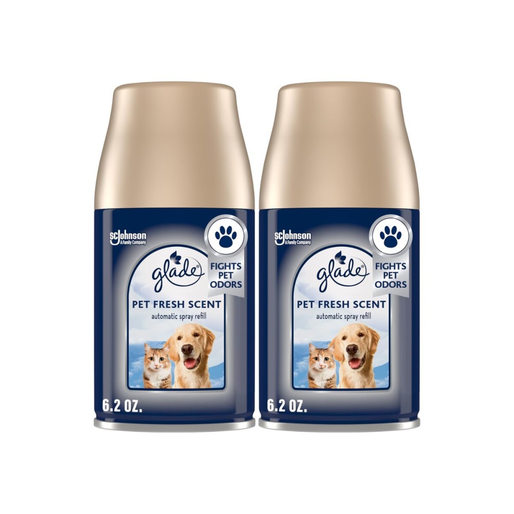 Glade Automatic Spray Refill, Pet Fresh Scent, Scented Air Freshener for Home and Bathroom, 6.2 Oz, 2 Count