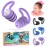 Swimming Ear Plugs Waterproof Earplugs - 3 Pairs Silicone Swim Ear Plugs for Kids, Water Sports Earplugs for Showering, Bathing, Surfing - Keep Ear Water Out (Kids- Black, Pruple, Blue)
