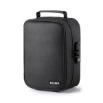 OZCHIN Smell Proof Bag with Combination Lock Tobacco Pipe Pouch Bag File Organizer Case Container Medicine Lock Box Odorless Storage Bag Great Gift for Friend (Black, L)