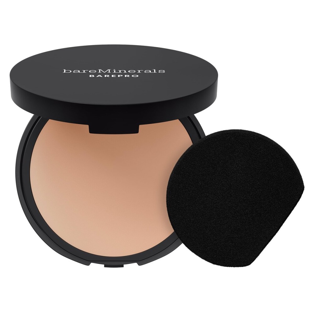 bareMinerals Barepro 24HR Skin-Perfecting Powder Foundation, Matte Pressed Powder Foundation Full Coverage with Plant-Based Squalene, Oil Control, Vegan - Light 25 Cool