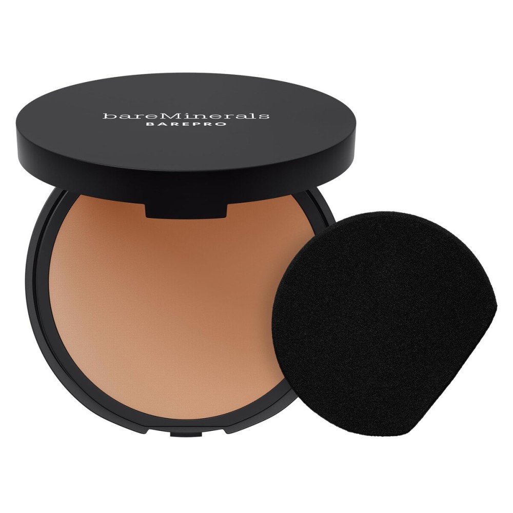 bareMinerals Barepro 24HR Skin-Perfecting Powder Foundation, Matte Pressed Powder Foundation Full Coverage with Plant-Based Squalene, Oil Control, Vegan - Medium Deep 40 Cool