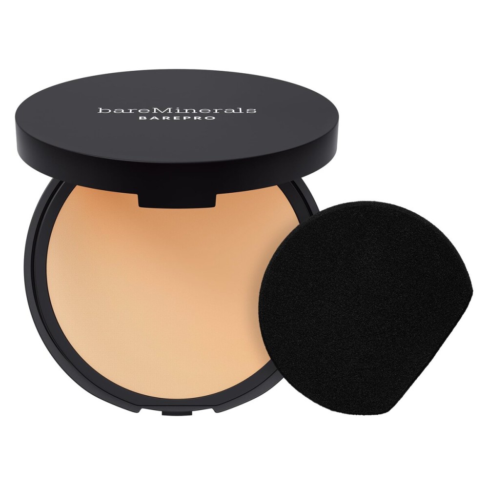 bareMinerals Barepro 24HR Skin-Perfecting Powder Foundation, Matte Pressed Powder Foundation Full Coverage with Plant-Based Squalene, Oil Control, Vegan - Fair 15 Warm